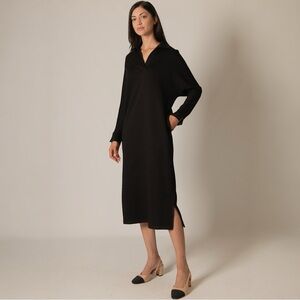 P‎ Cill Connie Collared Midi Dress Black Size M